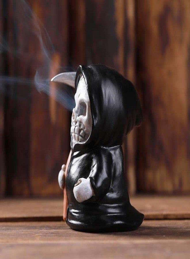 Pujipu Grim Reaper Incense Holder for Sticks, Halloween Incense Cone Burner Ornaments, Cute Incense Holder, Resin Incense Stick Burner, Ideal for use in Meditation, Incense Smokers and Decoration - Image 5